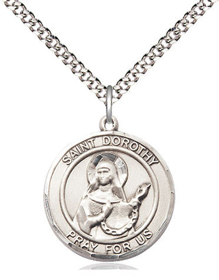 Sterling Silver Saint Dorothy Medal Religious Jewelry Engraved Catholic Saint Jewelry