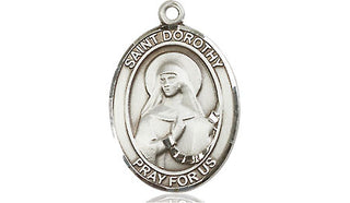 Sterling Silver Saint Dorothy Medal Religious Jewelry Engraved Catholic Saint Jewelry
