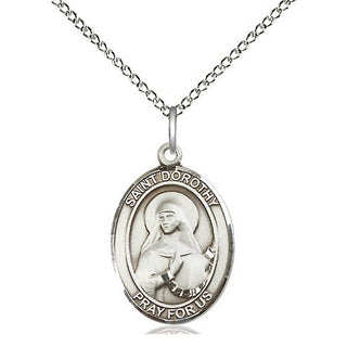 Sterling Silver Saint Dorothy Medal Religious Jewelry Engraved Catholic Saint Jewelry