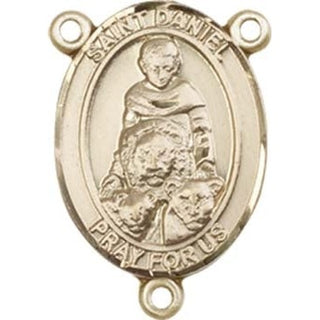 14kt Gold Filled Saint Daniel Rosary Center Rosary Center Engraved Catholic Saint Jewelry