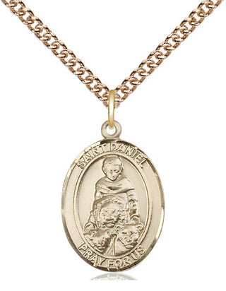 14kt Gold Filled Saint Daniel Medal Religious Jewelry Engraved Catholic Saint Jewelry