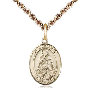 14kt Gold Filled Saint Daniel Medal Religious Jewelry Engraved Catholic Saint Jewelry