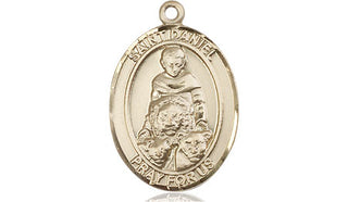 14kt Gold Saint Daniel Medal Engraved Catholic Saint Jewelry