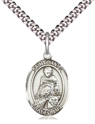 Pewter Saint Daniel Medal Religious Jewelry Engraved Catholic Saint Jewelry