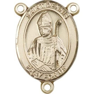 14kt Gold Filled Saint Dennis Rosary Center Rosary Center Engraved Catholic Saint Jewelry