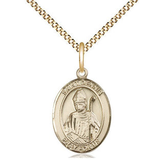 14kt Gold Filled Saint Dennis Medal Religious Jewelry Engraved Catholic Saint Jewelry