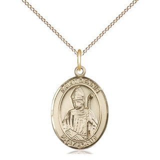 14kt Gold Filled Saint Dennis Medal Religious Jewelry Engraved Catholic Saint Jewelry