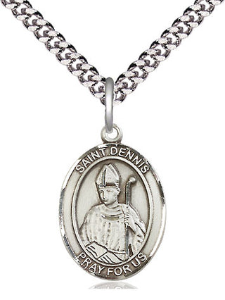 Pewter Saint Dennis Medal Religious Jewelry Engraved Catholic Saint Jewelry