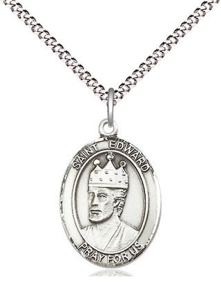 Pewter Saint Edward the Confessor Medal Religious Jewelry Engraved Catholic Saint Jewelry