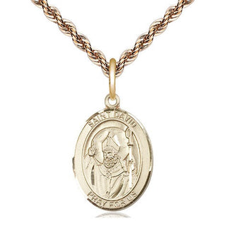 14kt Gold Filled Saint David of Wales Medal Religious Jewelry Engraved Catholic Saint Jewelry