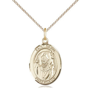 14kt Gold Saint David of Wales Medal Engraved Catholic Saint Jewelry