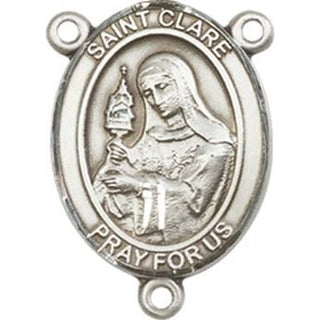 Sterling Silver Saint Clare of Assisi Rosary Center