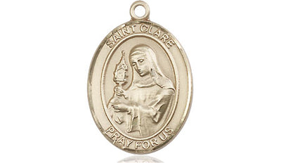 14kt Gold Filled St. Clare of Assisi Medal | Medium | Engravable