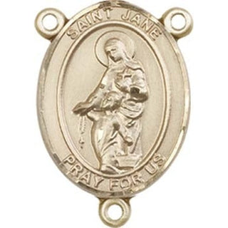 14kt Gold Saint Jane of Valois Rosary Center Rosary Center Engraved Catholic Saint Jewelry