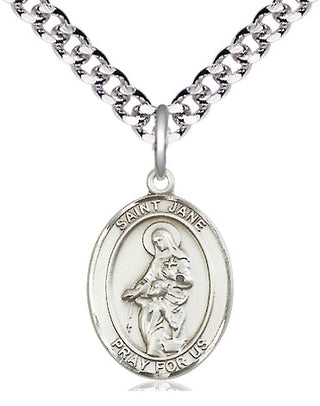Pewter Saint Jane of Valois Medal Religious Jewelry Engraved Catholic Saint Jewelry