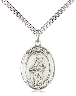 Pewter Saint Jane of Valois Medal Religious Jewelry Engraved Catholic Saint Jewelry