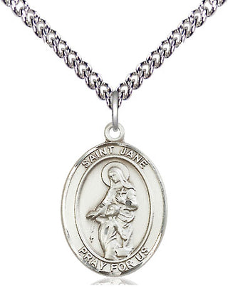 Sterling Silver Saint Jane of Valois Medal Religious Jewelry Engraved Catholic Saint Jewelry