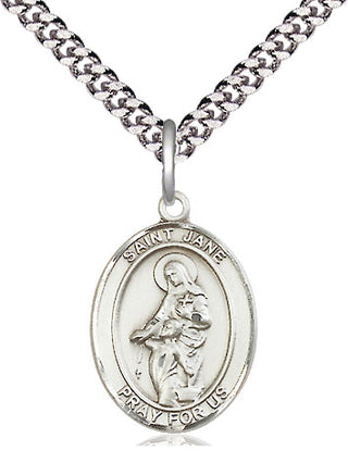 Sterling Silver Saint Jane of Valois Medal Religious Jewelry Engraved Catholic Saint Jewelry