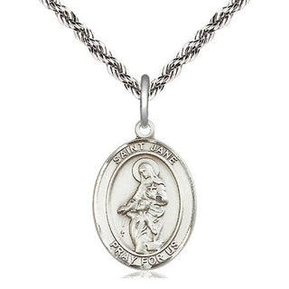 Sterling Silver Saint Jane of Valois Medal Religious Jewelry Engraved Catholic Saint Jewelry