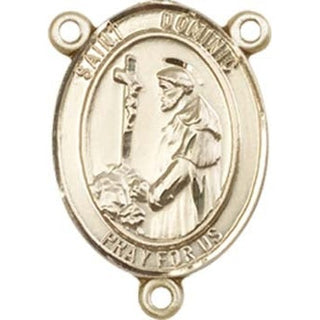 14kt Gold Filled Saint Dominic de Guzman Rosary Center Rosary Center Engraved Catholic Saint Jewelry