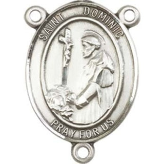 Sterling Silver Saint Dominic de Guzman Rosary Center