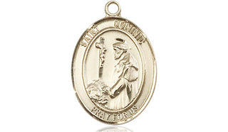 14kt Gold Saint Dominic de Guzman Medal Engraved Catholic Saint Jewelry