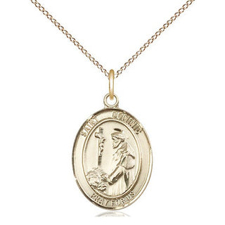 14kt Gold Saint Dominic de Guzman Medal Engraved Catholic Saint Jewelry