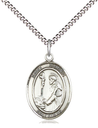 Pewter Saint Dominic de Guzman Medal Religious Jewelry Engraved Catholic Saint Jewelry