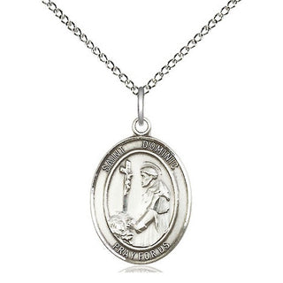 Sterling Silver Saint Dominic de Guzman Medal Religious Jewelry Engraved Catholic Saint Jewelry