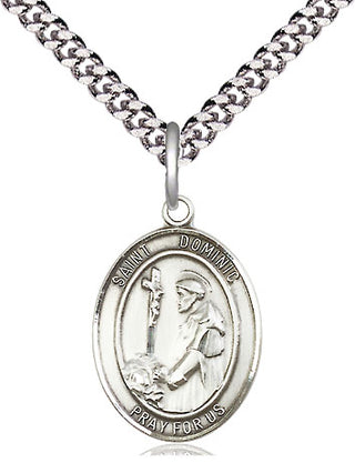 Sterling Silver Saint Dominic de Guzman Medal Religious Jewelry Engraved Catholic Saint Jewelry