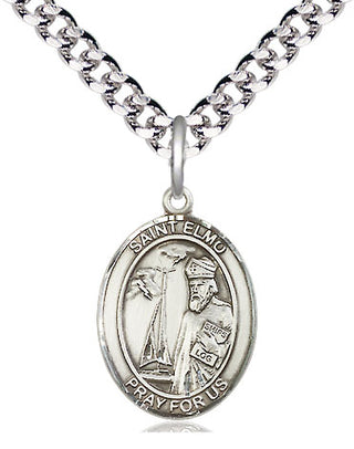 Pewter Saint Elmo Medal Religious Jewelry Engraved Catholic Saint Jewelry
