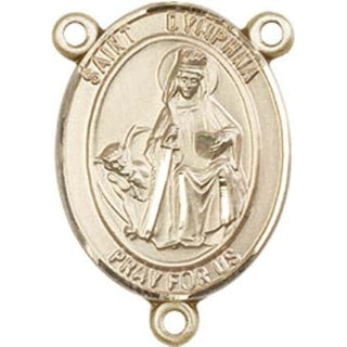 14kt Gold Saint Dymphna Rosary Center Rosary Center Engraved Catholic Saint Jewelry