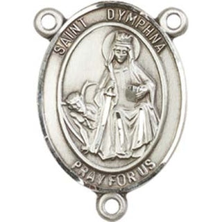 Sterling Silver Saint Dymphna Rosary Center