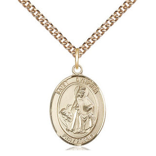 14kt Gold Filled Saint Dymphna Medal Religious Jewelry Engraved Catholic Saint Jewelry