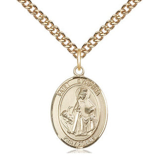 14kt Gold Filled Saint Dymphna Medal Religious Jewelry Engraved Catholic Saint Jewelry
