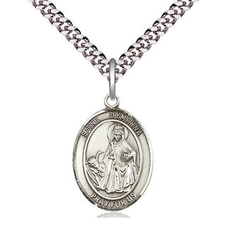 Pewter Saint Dymphna Medal Religious Jewelry Engraved Catholic Saint Jewelry