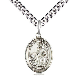 Pewter Saint Dymphna Medal Religious Jewelry Engraved Catholic Saint Jewelry