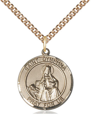 14kt Gold Filled Saint Dymphna Medal Religious Jewelry Engraved Catholic Saint Jewelry