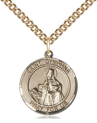 14kt Gold Saint Dymphna Medal Engraved Catholic Saint Jewelry