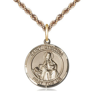 14kt Gold Saint Dymphna Medal Engraved Catholic Saint Jewelry
