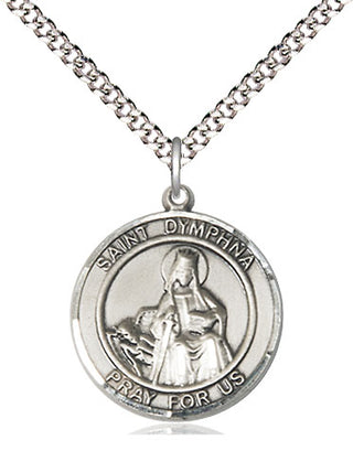 Pewter Saint Dymphna Medal Religious Jewelry Engraved Catholic Saint Jewelry