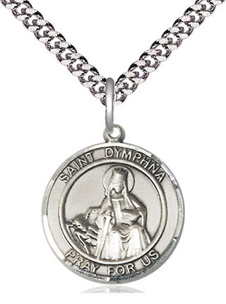 Pewter Saint Dymphna Medal Religious Jewelry Engraved Catholic Saint Jewelry