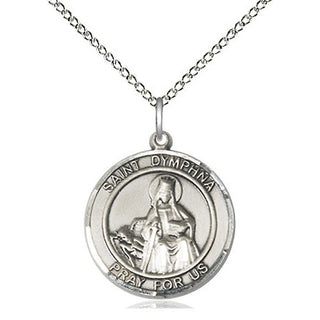 Sterling Silver Saint Dymphna Medal Religious Jewelry Engraved Catholic Saint Jewelry