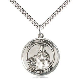 Sterling Silver Saint Dymphna Medal Religious Jewelry Engraved Catholic Saint Jewelry