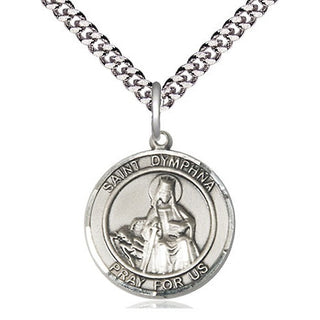 Sterling Silver Saint Dymphna Medal Religious Jewelry Engraved Catholic Saint Jewelry
