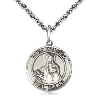 Sterling Silver Saint Dymphna Medal Religious Jewelry Engraved Catholic Saint Jewelry
