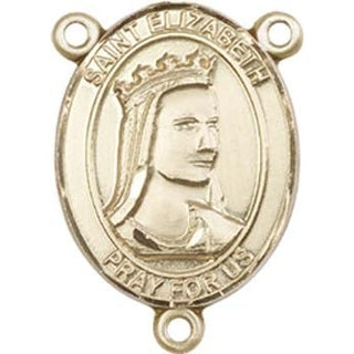 14kt Gold Filled Saint Elizabeth of Hungary Rosary Center Rosary Center Engraved Catholic Saint Jewelry