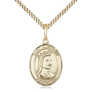 14kt Gold Filled Saint Elizabeth of Hungary Medal Religious Jewelry Engraved Catholic Saint Jewelry