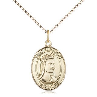 14kt Gold Filled Saint Elizabeth of Hungary Medal Religious Jewelry Engraved Catholic Saint Jewelry