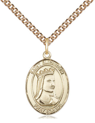 14kt Gold Filled Saint Elizabeth of Hungary Medal Religious Jewelry Engraved Catholic Saint Jewelry